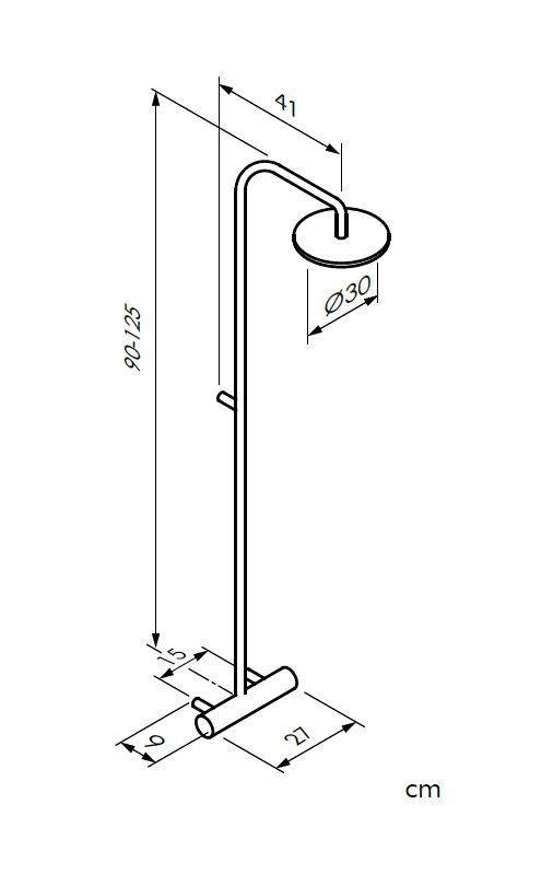 Foto: Regendouche wandgarnituur Nero maatvoering 2