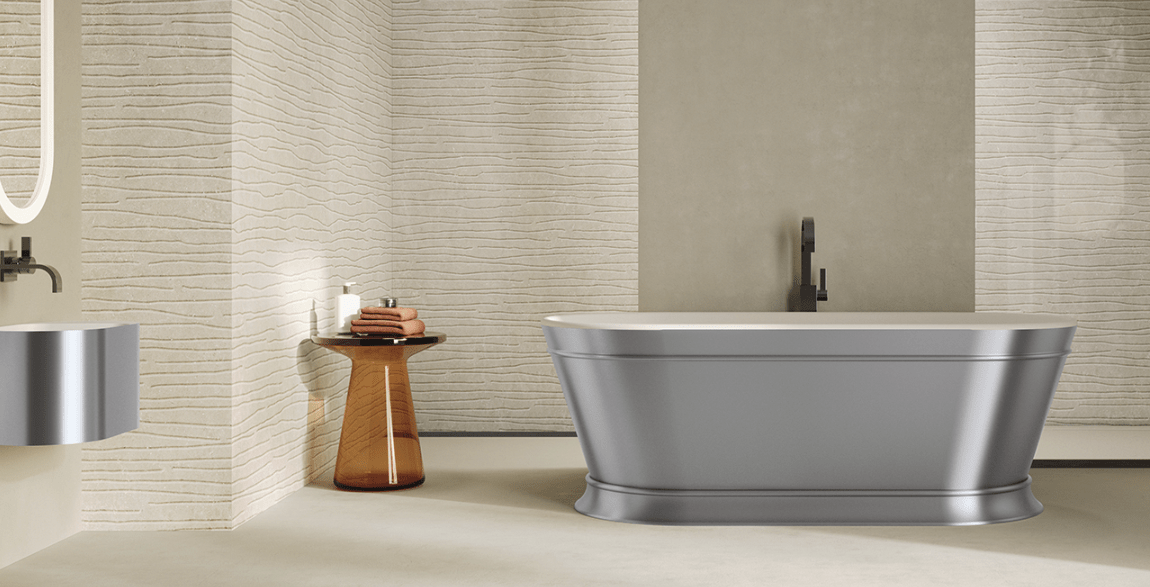 Foto: ambiente banera exenta heritage acrilico mate zenon en color