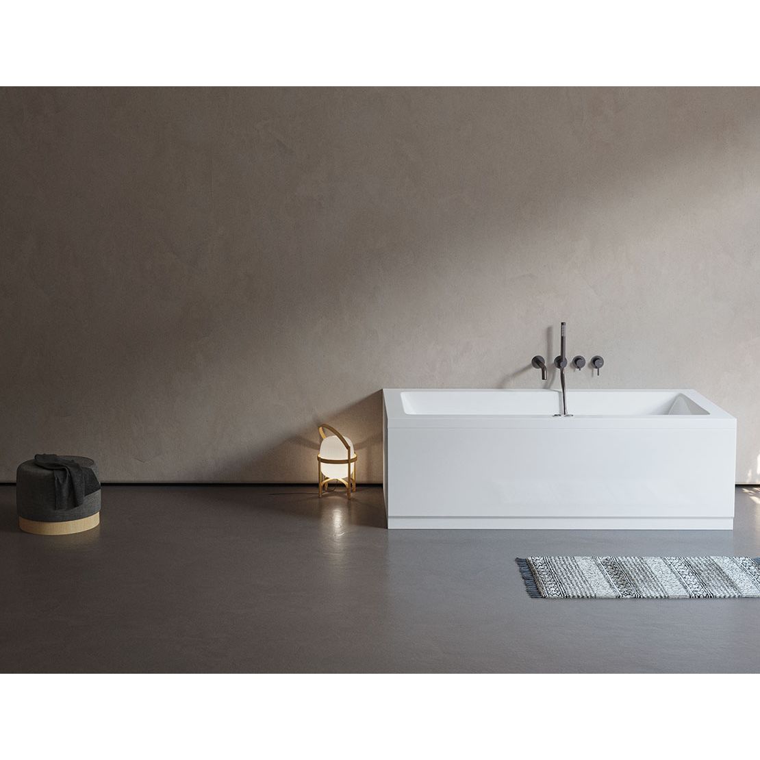Foto : Inbouw Acryl Ligbad Cube – Glanzend Wit