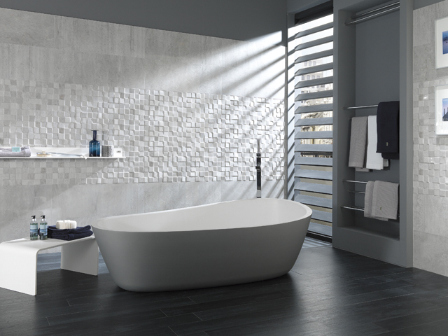 Foto: Porcelanosa Rhin Acero Mosaico Rhin Acero