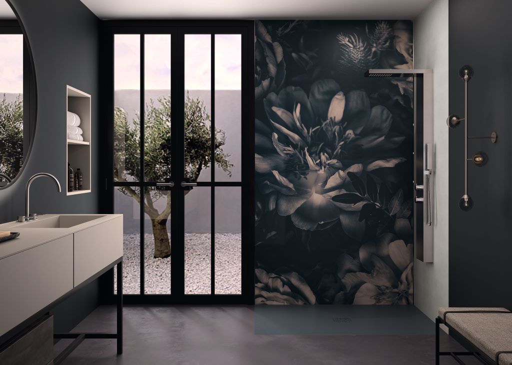 Foto: kinewall design floral enduit beige