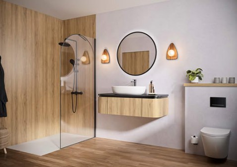 Foto : Kinedo SOLO ARKADE: douchewand met afgeronde elegantie