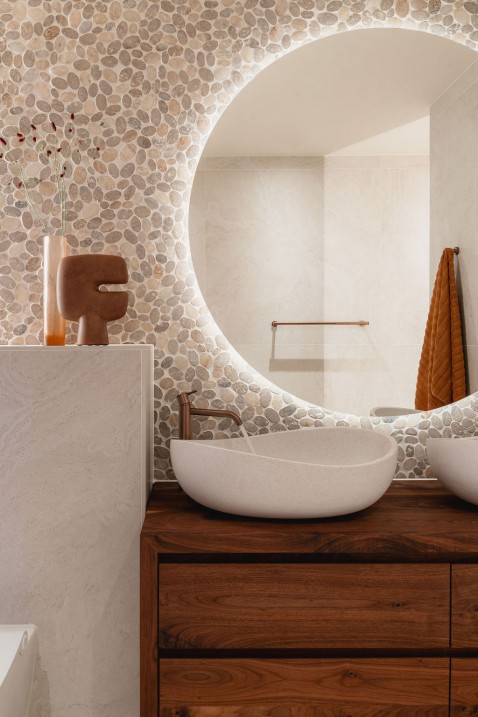 Foto : Landelijke Japandi Badkamers