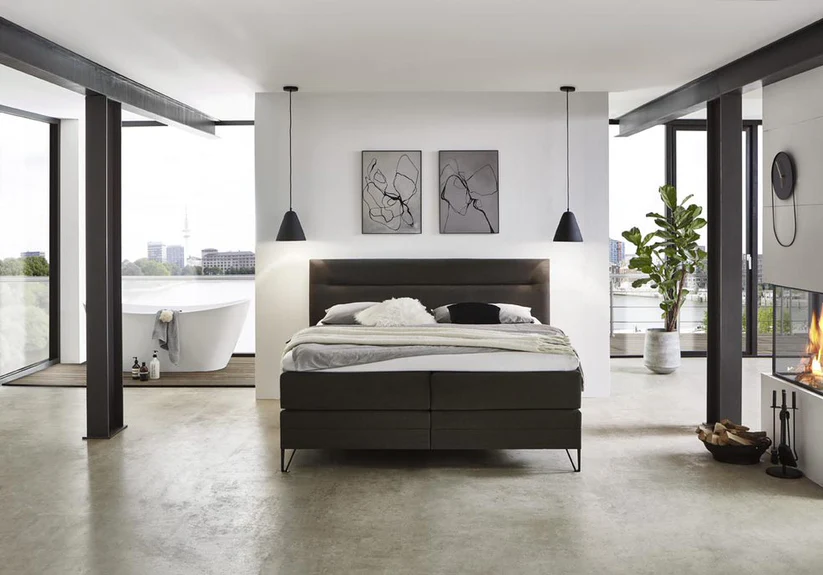 Foto: Boxspring Mondriaan Key Collection zonder voetbord frontaal