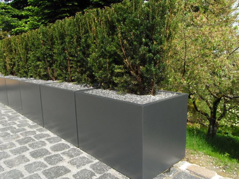 Foto: Bloembak TuinExtra aluminium haag plantenbak antracietgrijs