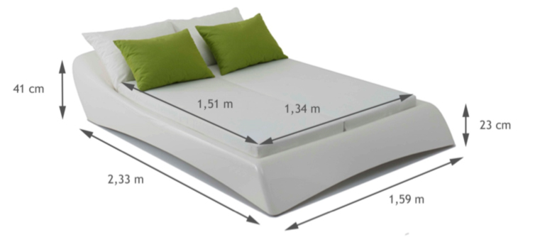 Foto: ligbed afmetingen
