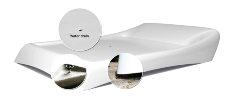 Foto: zonnebed waterafvoer