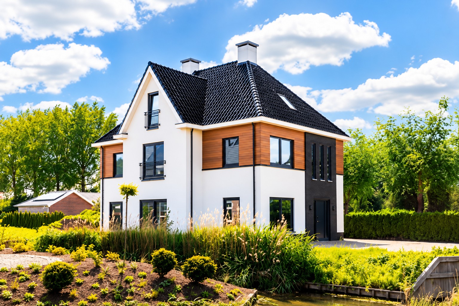 Foto: Moderne villa in zonnige tuin
