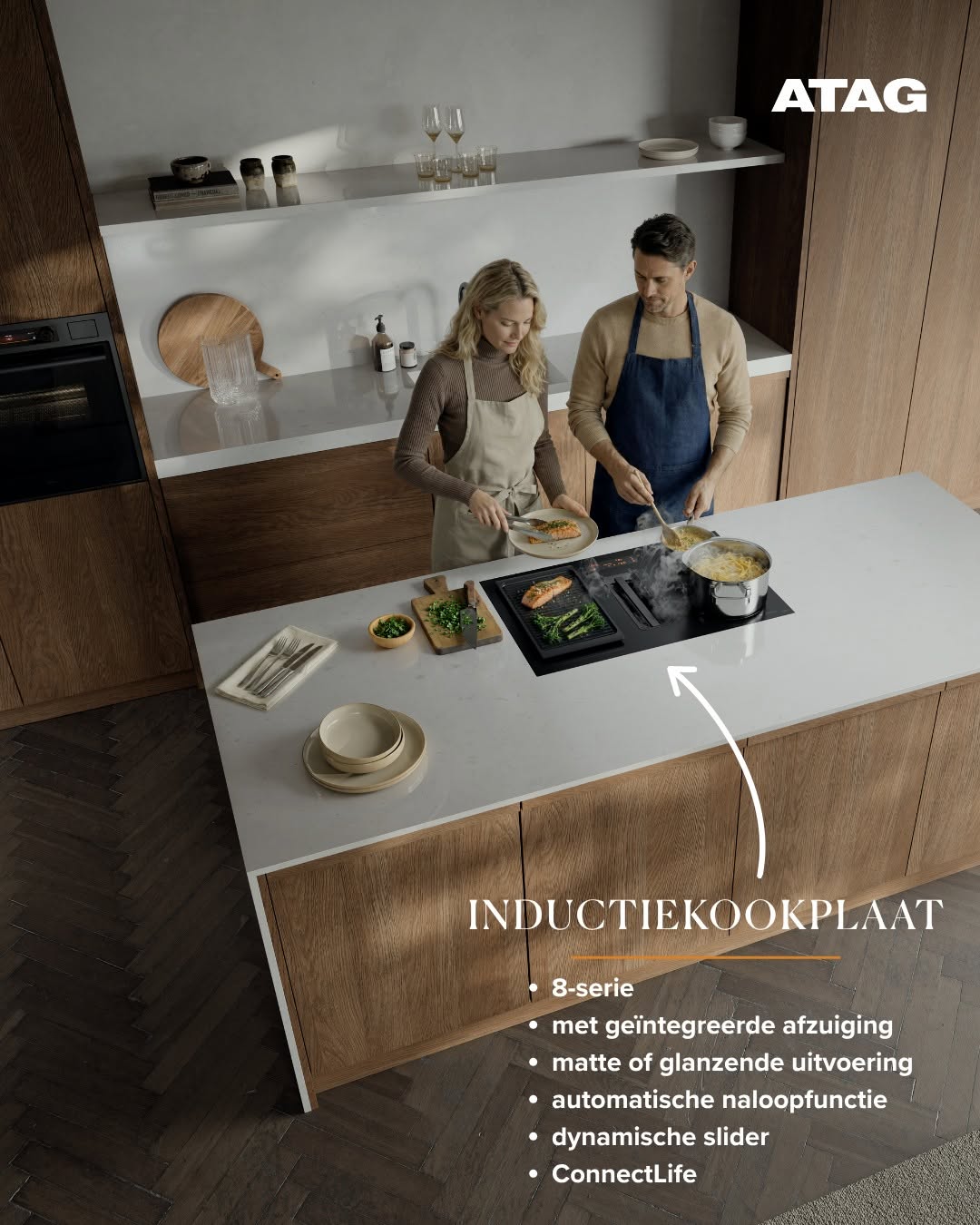 Foto : ATAG 8-serie kookplaten: koken met comfort, design en controle