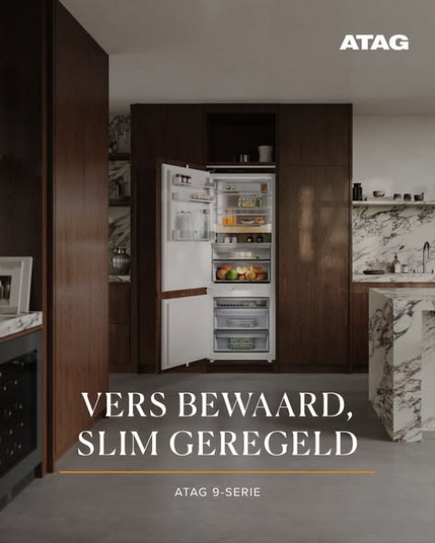 Foto : ATAG 9-serie koelkasten – luxe afwerking met handgemaakte houten details