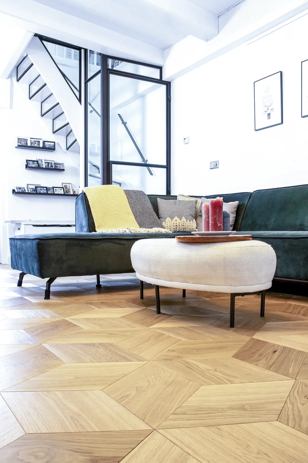 Foto: Dual Parquet reg    Euro eiken 1 Bis CUBE 15 4 x 260 mm incl  4 velling   Pure geolied  Cinzento 50450  7