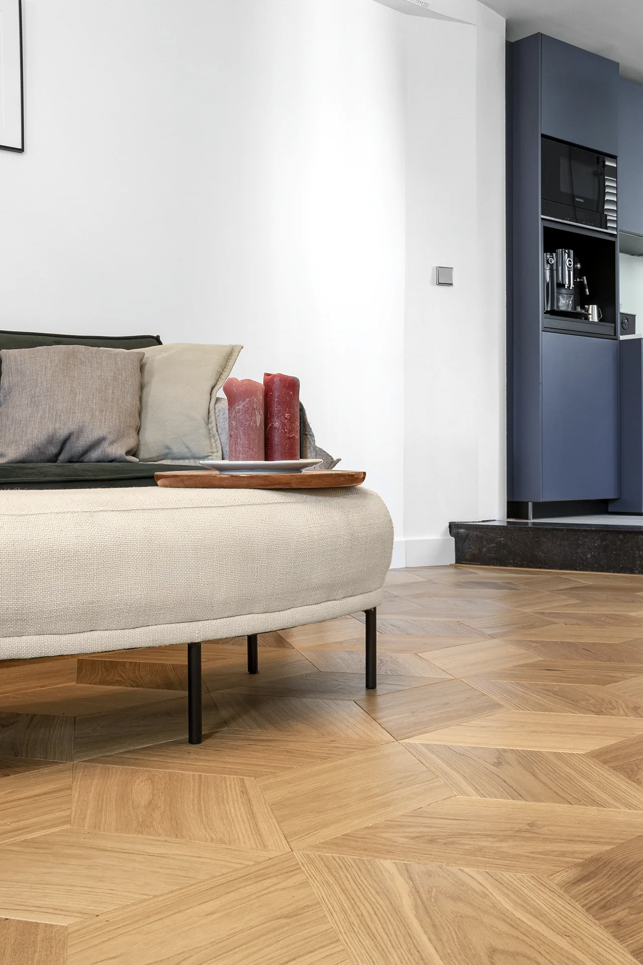 Foto: Dual Parquet reg    Euro eiken 1 Bis CUBE 15 4 x 260 mm incl  4 velling   Pure geolied  Cinzento 50450  8