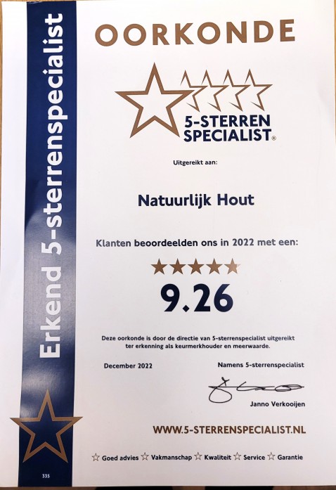 Foto : Natuurlijk Hout 5* Specialist